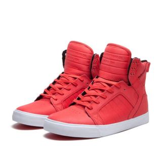   Skytop High Top Shoes Love   Chili Red   White   Direct From SUPRA