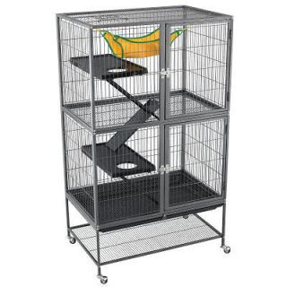PREVUE HENDRYX 485 Feisty Ferret Cage Black 4 Story with Hammock 