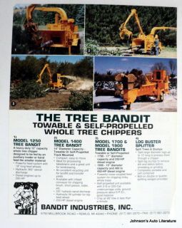Bandit 1991 Tree Bandit Towable & Self Propelled Chipper Brochure