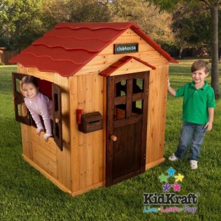 KidKraft Outdoor Kids Wood Clubhouse Cottage Playhouse