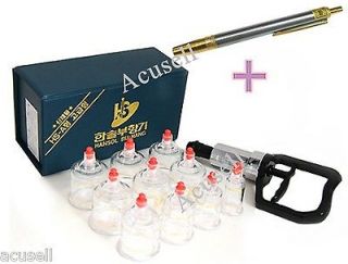 Chinese Medical 10Cups + Bleeding Pen Vacuum Massage Cupping Therapy 