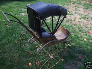 Antique Pram Baby Buggy, European? Three Wheel
