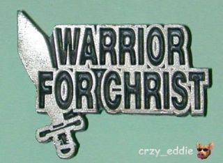 WARRIOR FOR CHRIST CHRISTIAN VEST JACKET PIN ** MADE IN THE USA **
