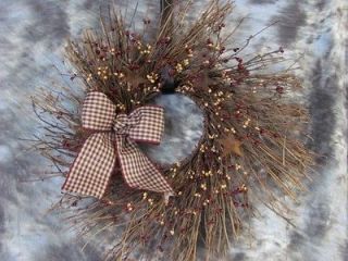   Tin Star Mini Pip Berry Garland Twig Grapevine Door Wall Wreath
