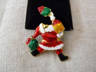   Ho Ho Ho Christmas Presents Jewelry Brooch Pin ~ New Vintage