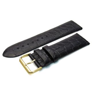 Apollo Leather Replacement Watch strap 24mm Croc Blk