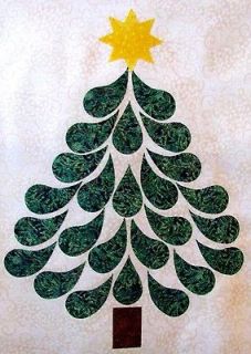 CHRISTMAS TREE APPLIQUE, precision die cut pieces, Wallhanging