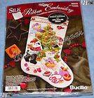 Bucilla Crewel Stocking Kit Decorating Teddies Christmas Silk Ribbon 