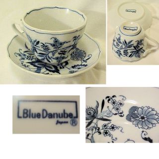 Vintage Japan Mark BLUE DANUBE Onion Pottery Cup & Saucer Set