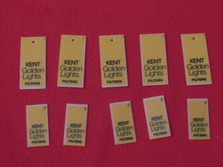   Lot Kent Golden Lights Vintage Cigarette Machine Vending Plastic Tags