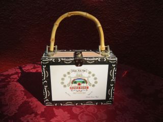 Hand Made Cigar Box Romeo Roma Purse Handbag Bamboo Handle ✞