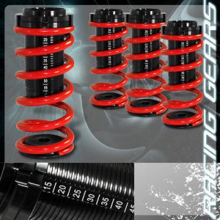 90 93 Acura Integra Suspension Coilovers+Scale Red Lower Springs Black 