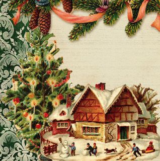 Luncheon Paper Napkin, Vintage Christmas,4NL4​128