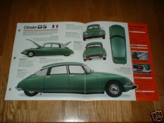 1971 CITROEN DS21 SPEC SHEET BROCHURE INFO PHOTO 55 65 75 74 73 72 71 