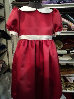 Annie Red Dress with White Trim   Made to Order in 1 week
