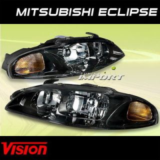 97 99 MITSUBISHI ECLIPSE VISION NEW PAIR LEFT RIGHT HEADLIGHTS LAMPS 