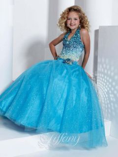 Tiffany Princess 13314 Light Blue Sequinned Girls Pageant Gown