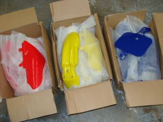 x3 Plastic Body Kits, 7 pcs ea. Honda XR50 CRF50 Pit Dirt Bikes RED 