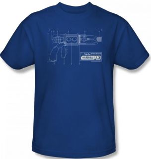   Ladies Kid Youth SIZE Warehouse 13 Tesla Gun Blueprint T shirt top