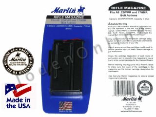 Marlin 22 WMR 17 HMR BOLT ACTION RIFLE Magazine 71920 7 RD Blued   917 
