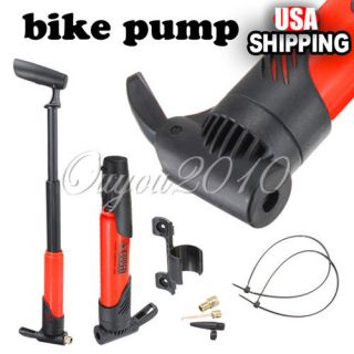   Foldable Bike Bicycle Tire Tyre Inflator Air Pump Skidproof Red US