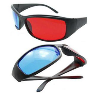   3D Red Blue Plastic Framed Cyan Anaglyph Glasses Glass For 3D Film