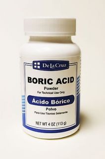 Boric Acid Powder 4 oz Polvo de Acido Borico De La Cruz   Technical 