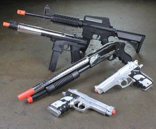 Newly listed Lot 5 Airsoft Guns M16 Rifle Shotgun Uzi Beretta Pistols 