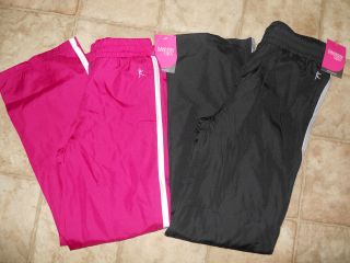 Girls Athletic Woven Track Pants Black Pink Active Danskin Now Size S 