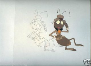 PINK PANTHER ANT AND THE AARDVARK PRODUCTION CEL W/PENCIL DRAWING