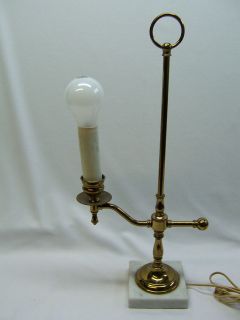 vintage table lamp brass with marble base works