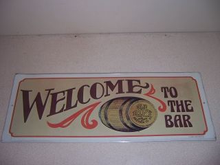 VINTAGE OLD RIPY SOUR MASH WHISKEY TIN SIGN WELCOME TO THE BAR