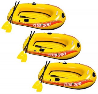Intex Challenger 2 Inflatable Raft Boat with Oars and Pump