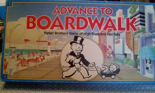 VINTAGE ADVANCE TO BOARDWALK PARKER BROS MONOPOLY GAME COMPLETE