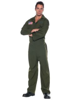   PILOT COSTUME AIR FORCE USAF GREEN UNIFORM AIRPLANE ARMY MECHANIC