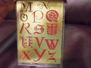 Brass Stencil 2 Template Dry Embossing LETTERS Monogram Alphabet Card 