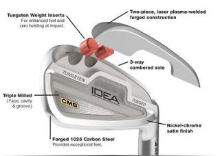 Adams Golf Idea CMB 4 PW, GW Iron Set with Steel Shafts   Stiff, RH