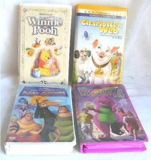 CHILDRENS MOVIES BARNEYS GREAT ADVENTURE + 3 MORE VHS LOT OF (4)