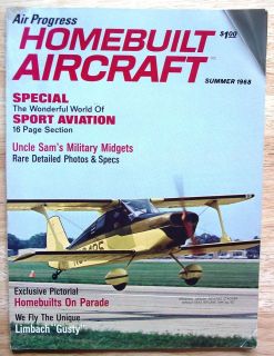 SUMMER 1968 HOMEBUILT AIRCRAFT AIR PROGRESS MAGAZINE SCHATZIE MIDGET 