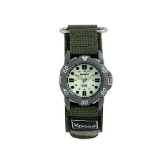 SEKONDA 3897 Xpose Glo Boys Luminous Dial Green Velcro Strap Watch