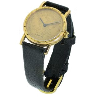 Corum 5 Dollor Coin 18k Gold Watch Ladies watch leather band