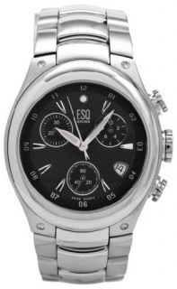 ESQ by Movado Mens Black Dial Chronograph Stainless Steel Watch 