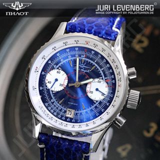  BLUE ANGELS Poljot 3133 Russian mechanical Aviator chronograph watch