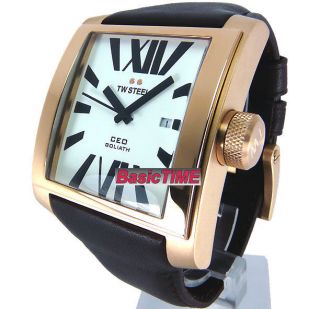 TW STEEL MEN CEO GOLIATH JAPAN MOVT ROSE GOLD LAYERED LEATHER 