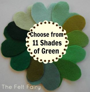 Felt Wool Mix 12inch / 30cm Squares ~ Choose From 12 Green Shades 