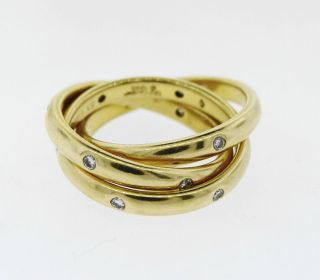 NICE Cartier TRINITY COLLECTION 18k Gold & Diamond Ring Circa 1995!