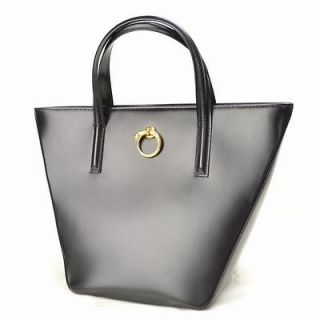 AUTHENTIC CARTIER HAND BAG MADE IN ITALY BLACK LEATHER@2099