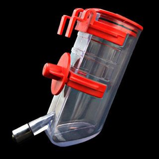 Cage Pet Puppy Mice Water Feeder Bottle Red Clear