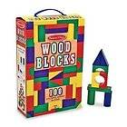 Melissa & Doug 100 Piece Wood Blocks Set Wooden Baby Toy Kids NEW 