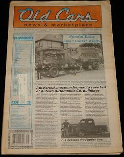 JUNE 20 1991 OLD CARS NEWS, 1920s WHITE TRACTOR TRAILER, 1950 FORD F 1 